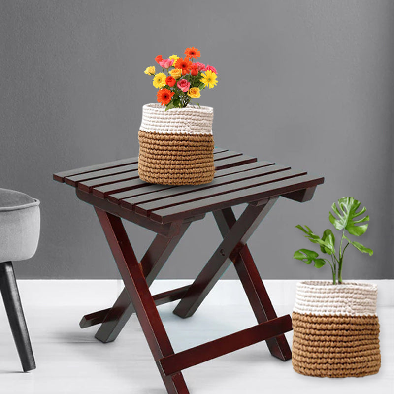 Jute Planter cum Basket - Set of 2- Shiroli -Image 5