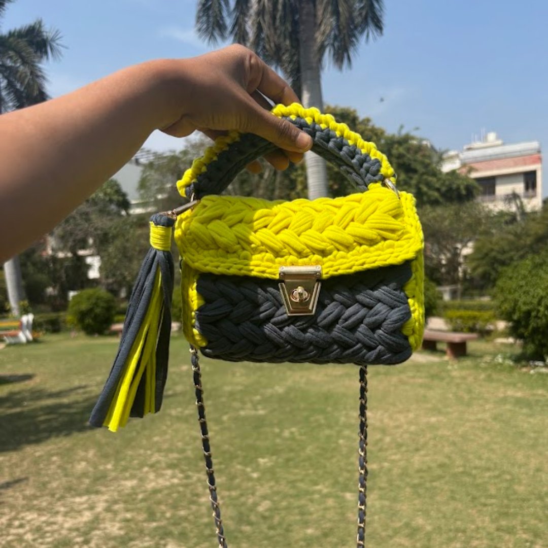 Shiroli_Handmade_Designer_Lemon-Grey_Crochet_Sling_HandBag_-_Image_1