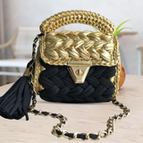 Shiroli Handmade Designer Black n Golden Bag